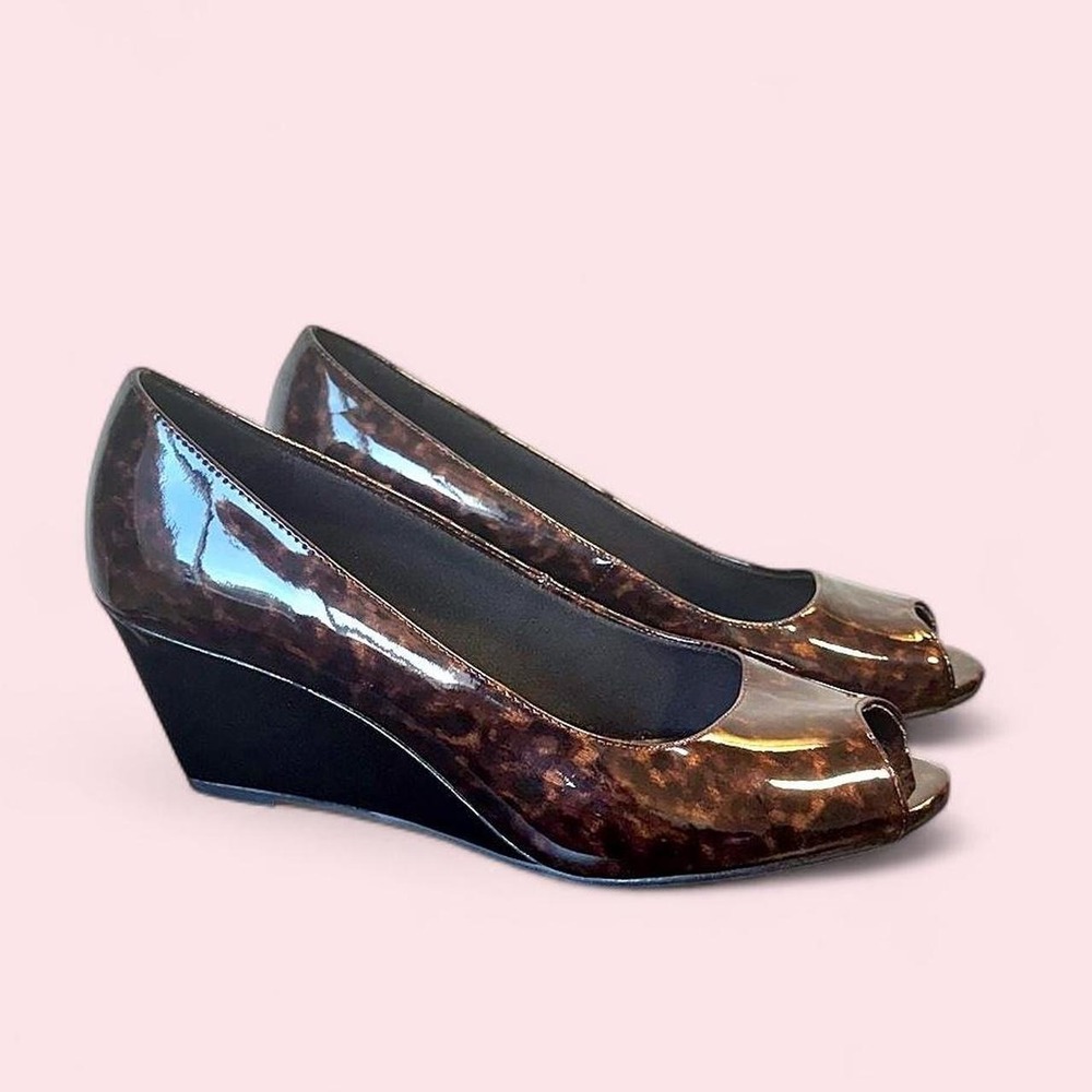 Predictions leopard print peep toe wedge heels 🐆🤎